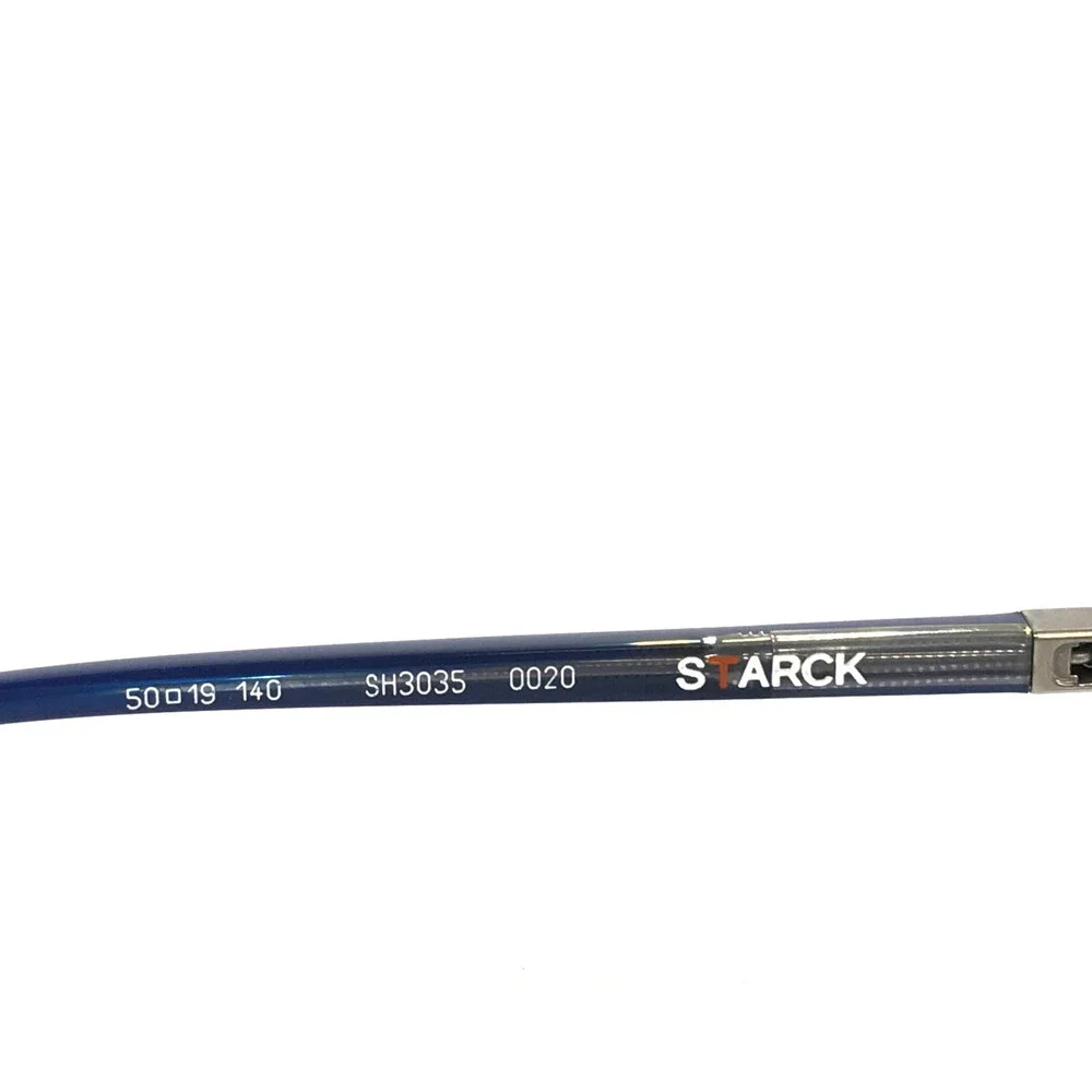 Starck Eyeglasses Frames SH3035 0020 Blue Round Full Rim 50-19-140